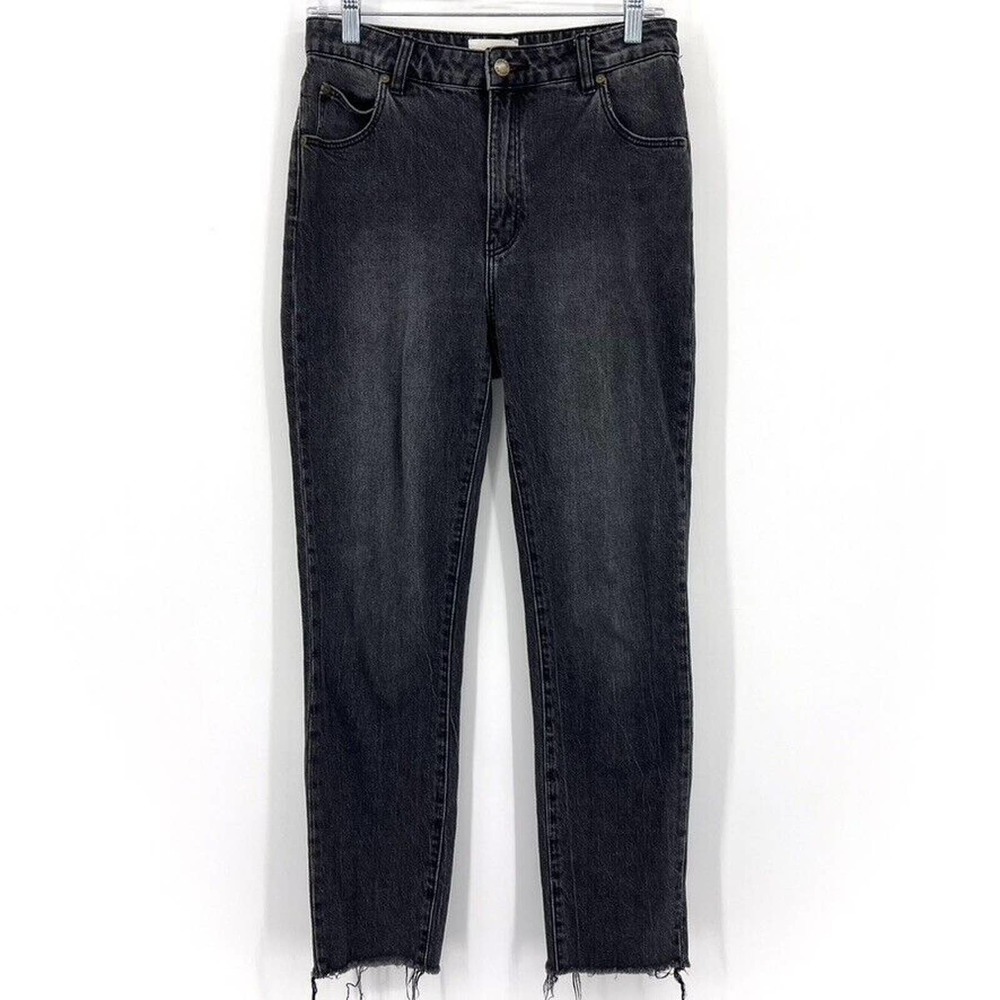 Rolla's Womens 28 High Rise Slim Straigh Leg Gray Jeans Raw Hem Denim